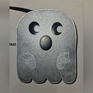 MAD Engine Silver Glittery Ghost Purse. Halloween Crossbody Bag New